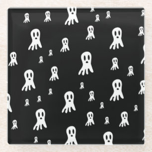 Dessous-de-verre En Verre Fantômes d'Halloween foncé