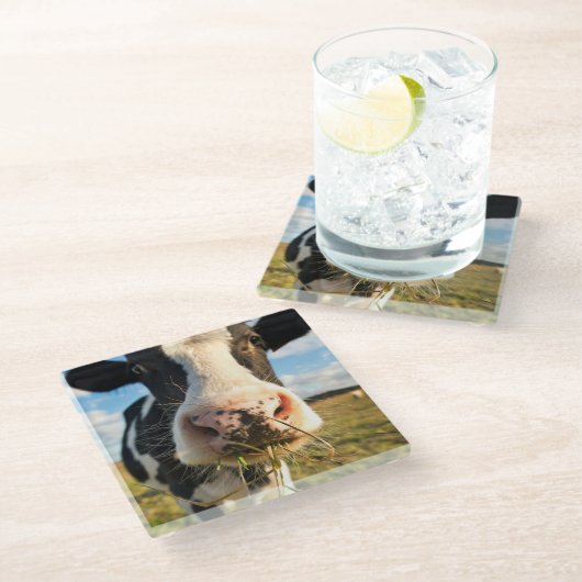 Dessous-de-verre En Verre Farms | Holstein Cow Chewing (Incliné)