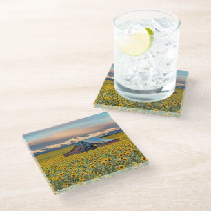 Dessous-de-verre En Verre Farms Sunflower Field