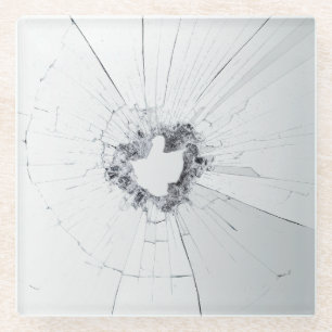 Dessous-de-verre En Verre Faux Cracké Conception cassée - Drôle Dissuasion d