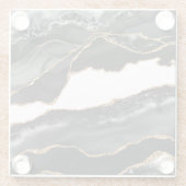 Dessous-de-verre En Verre Faux Marblé Agate Black Stone Luxe (Dos)