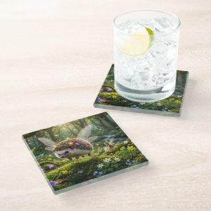 Dessous-de-verre En Verre Fée Hérisson Fantaisie Fantastique