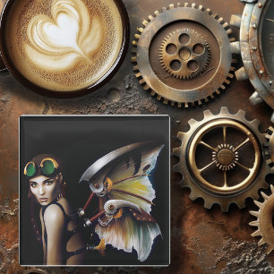 Dessous-de-verre En Verre Fée mécanique Steampunk
