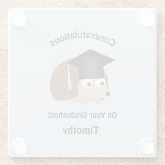 Dessous-de-verre En Verre Félicitations pour votre hérisson de gratification (Dos)