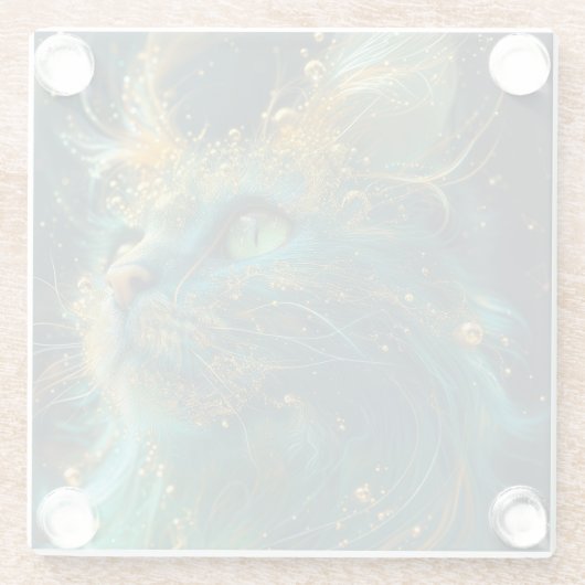 Dessous-de-verre En Verre Feline mystique (Dos)