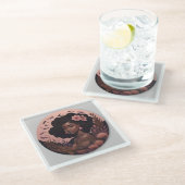 Dessous-de-verre En Verre Femme africaine (Incliné)