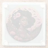 Dessous-de-verre En Verre Femme africaine (Dos)