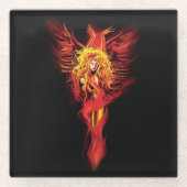 Dessous-de-verre En Verre Femme Phoenix (Devant)