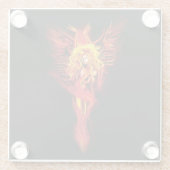 Dessous-de-verre En Verre Femme Phoenix (Dos)