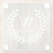 Dessous-de-verre En Verre Ferme rustique Blanc Laurel & Grange Bois (Dos)