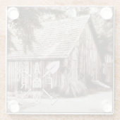 Dessous-de-verre En Verre Ferme Vie Antique Grange (Dos)