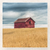 Dessous-de-verre En Verre Fermes | Vielle grange rouge (Devant)