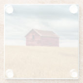 Dessous-de-verre En Verre Fermes | Vielle grange rouge (Dos)