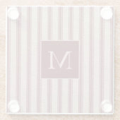 Dessous-de-verre En Verre Fermier Ticking Grain Sack Pays Monogramme (Dos)