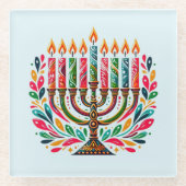 Dessous-de-verre En Verre Festival des lumières d'Hanoukka (Devant)