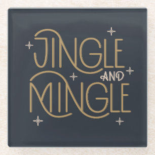 Dessous-de-verre En Verre Festive Jingle et Mingle Holiday Design
