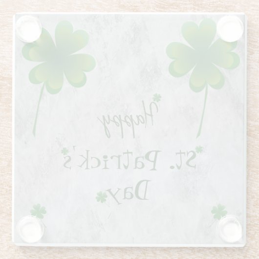 Dessous-de-verre En Verre Fête de la Saint-Patrick shamrock (Dos)