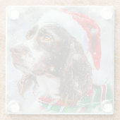Dessous-de-verre En Verre Fête de Noël Springer Spaniel Dog (Dos)