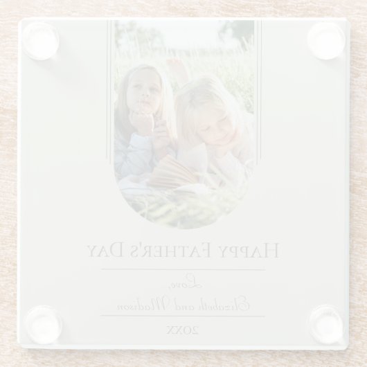 Dessous-de-verre En Verre Fête des pères photo Arch moderne | Beige (Dos)