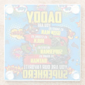 Dessous-de-verre En Verre Fête des pères - Superdad (Dos)