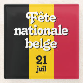 Dessous-de-verre En Verre Fête nationale belge (Devant)