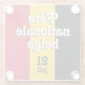 Dessous-de-verre En Verre Fête nationale belge (Dos)