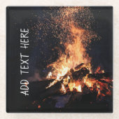Dessous-de-verre En Verre Feu de camp la nuit (Devant)