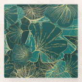 Dessous-de-verre En Verre Feuillage bleu-vert (Devant)