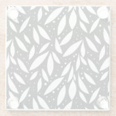 Dessous-de-verre En Verre Feuillage noir et blanc (Dos)
