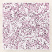 Dessous-de-verre En Verre Feuillage orné rose rose (Devant)