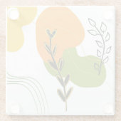 Dessous-de-verre En Verre Feuille botanique Abstraite (Dos)