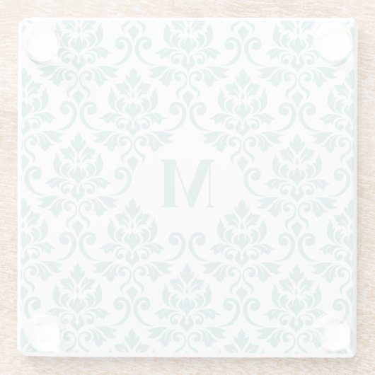Dessous-de-verre En Verre Feuille Damask Teal Pattern (Custom) (Dos)