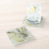 Dessous-de-verre En Verre Feuille de batik (Incliné)