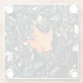 Dessous-de-verre En Verre Feuille orange (Dos)