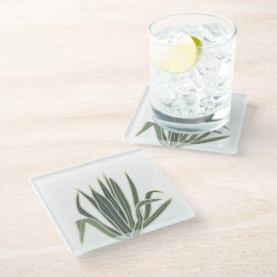 Dessous-de-verre En Verre Feuille verte botanique