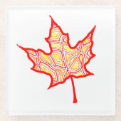 Dessous-de-verre En Verre Feuilles de feu (Devant)