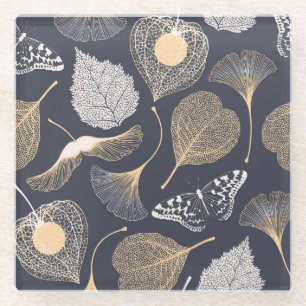 Dessous-de-verre En Verre Feuilles de Ginkgo : Élégance florale incomparable