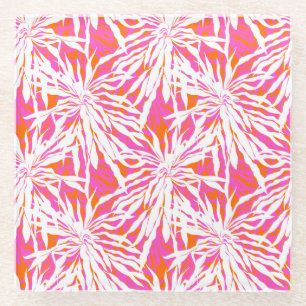 Dessous-de-verre En Verre Feuilles de palmiers tropicaux
