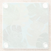 Dessous-de-verre En Verre Feuilles dénaturés tropicaux (Dos)