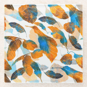 Dessous-de-verre En Verre Feuilles Silhouette : aquarelle, PA sans fil numér