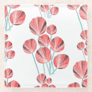 Dessous-de-verre En Verre Feuilles tropicaux : Motif créatif à main