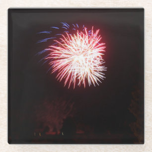 Dessous-de-verre En Verre Feux d'artifice isolés