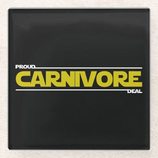 Dessous-de-verre En Verre Fier Carnivore. Deal. (Devant)