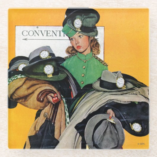 Dessous-de-verre En Verre Fille Hatcheck (Devant)