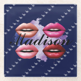 Dessous-de-verre En Verre Fille Style Lips Beauté Personnalisée Personnalisé