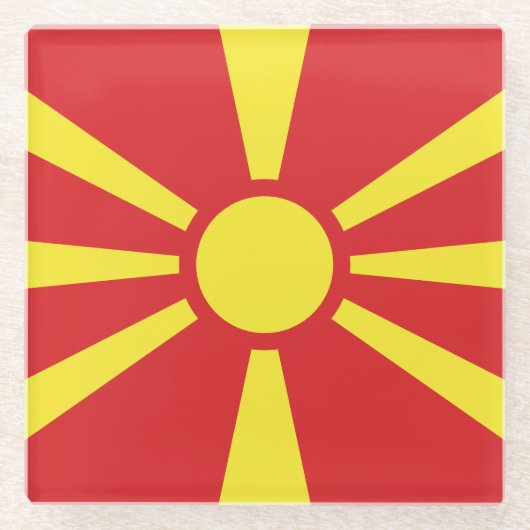 Dessous-de-verre En Verre Flag de Macedonia (Devant)
