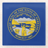 Dessous-de-verre En Verre Flag du Nebraska (Devant)