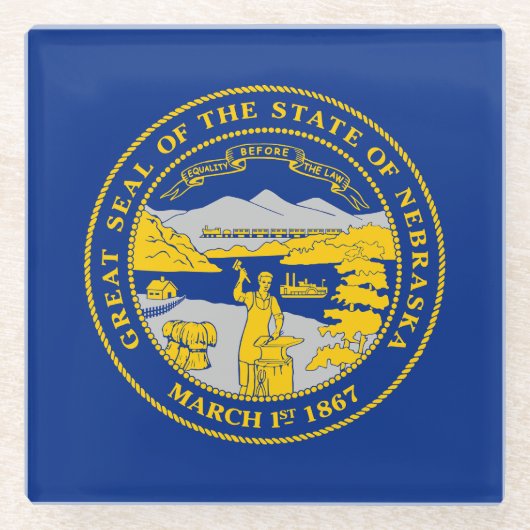 Dessous-de-verre En Verre Flag du Nebraska (Devant)