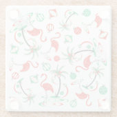 Dessous-de-verre En Verre Flamant rose de Noël rouge Vitre multi dessous de  (Dos)