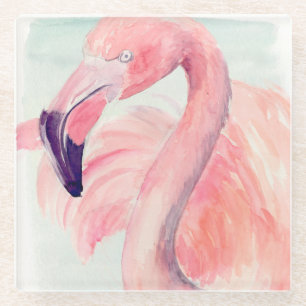 Dessous-de-verre En Verre Flamant rose Pastel